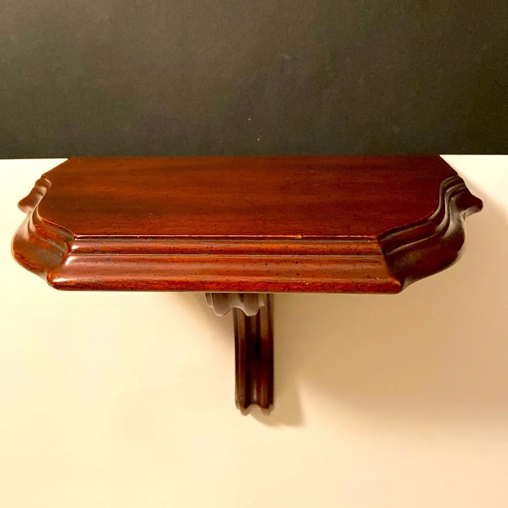 Small Solid Dark Tone Wooden Bracket 1 pc Display Shelf Wall Mounted